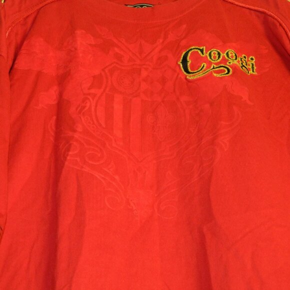 COOGI Short Sleeve Red Cotton T-shirt Embroidery & Felt Detailing Size 3XL - Picture 5 of 16